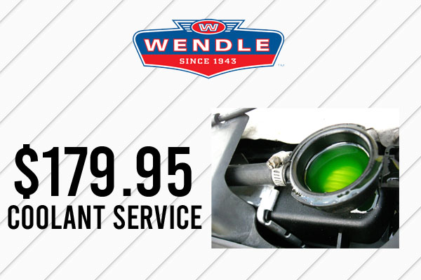 A coupon to get a coolant service for $179.95 at Wendle Ford in Spokane WA.