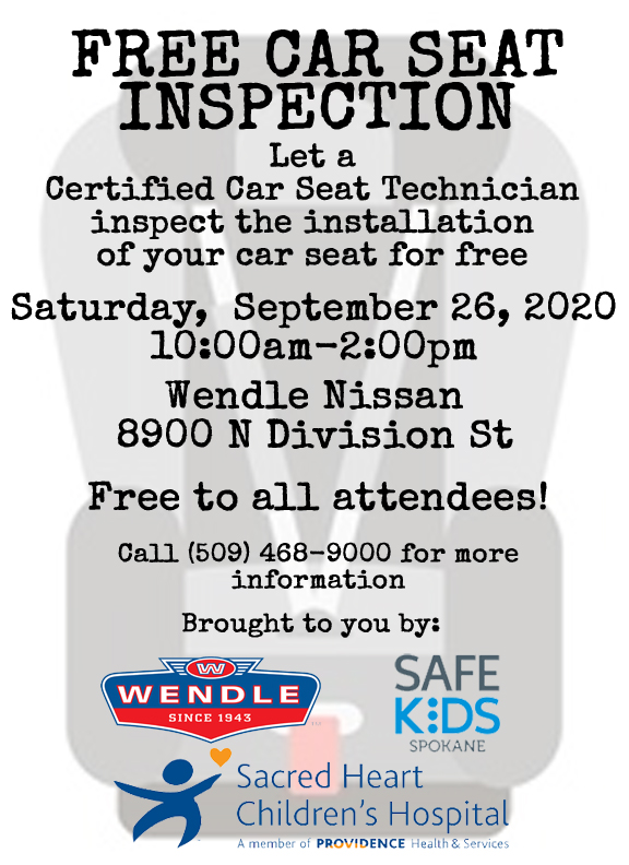 Free car seat inspection at Wendle Nissan on September 26, 2020
