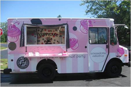 A mobile business van used as a bakery.