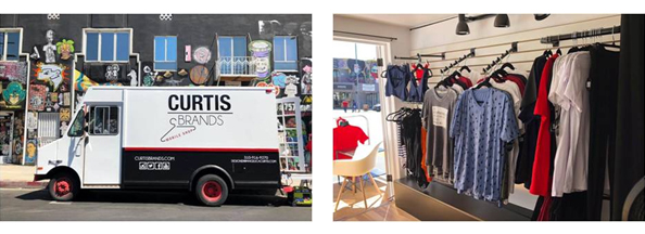 A mobile business van used as a clothing store.