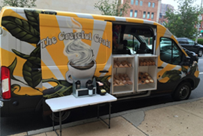 A mobile business van used for a coffee shop.
