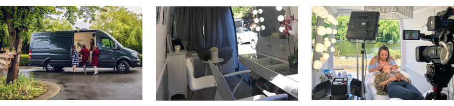 A mobile business van used for a makeup artist.
