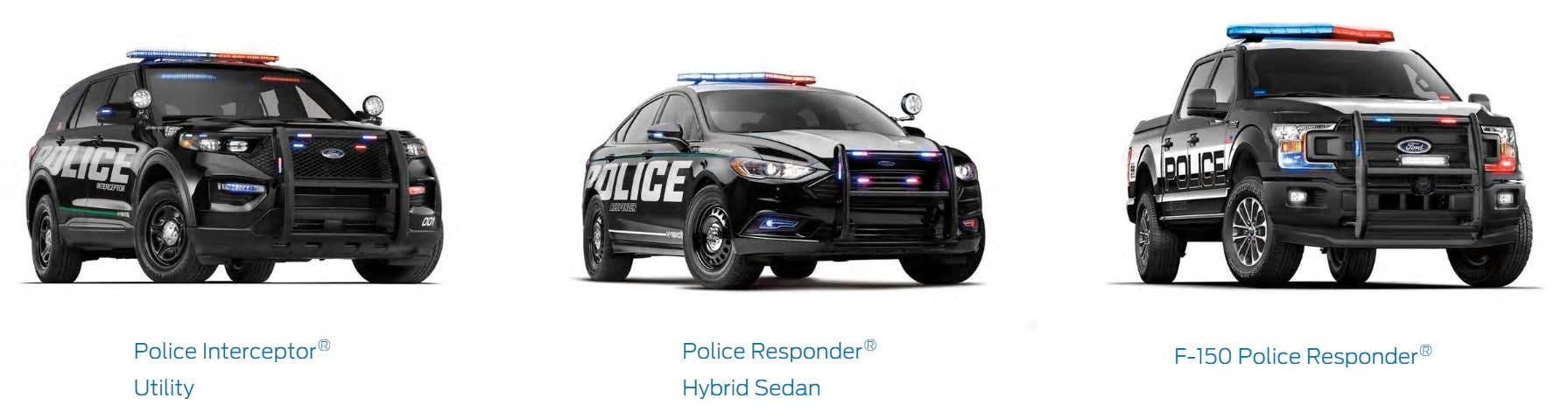 Ford police vehicles-Interceptor Utility, Responder Hybrid Sedan, F-150 Responder